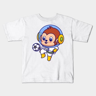 Soccer Monkey Astronaut Kids T-Shirt